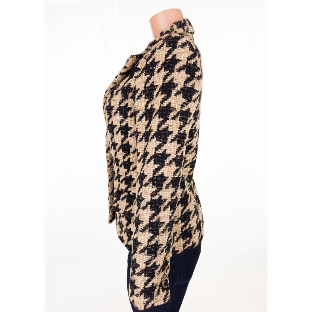 Vintage CHANEL FR 38 US 4 6 Wool Mix Tweed Houndstooth Jacket P61932V47065 - Picture 6 of 11
